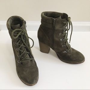 Candie’s Suede Army Green Combat Boots